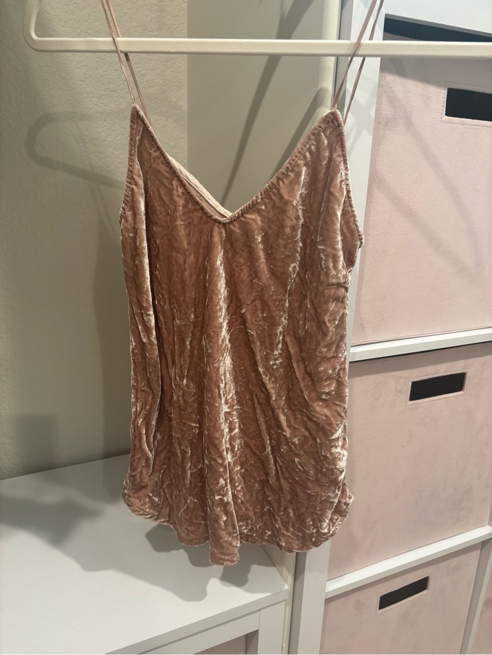 Reformation Blush Velvet Cami - Size XS